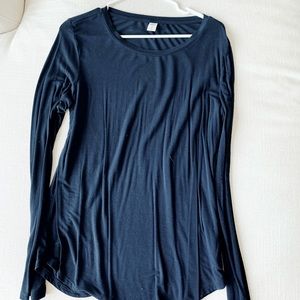Long sleeve blue T-shirt
